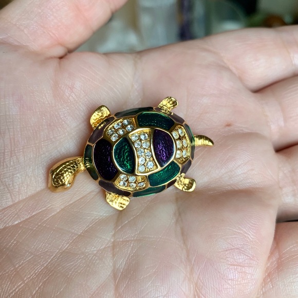 Vintage Enamel Turtle Brooch - Picture 6 of 6